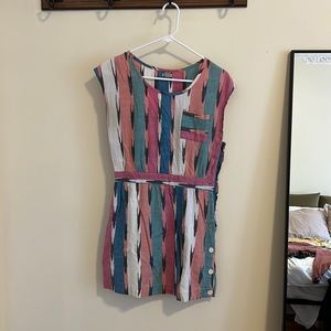 Urban Outfitters side button dress! Very flattering, great colors, fits S-M
